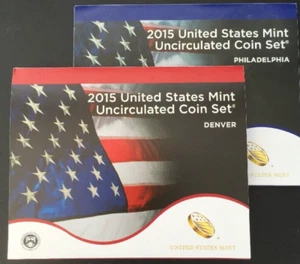 2015 Mint Set. Complete. 28 coin set. Includes 14 each "P" and "D" Mint - Picture 1 of 2