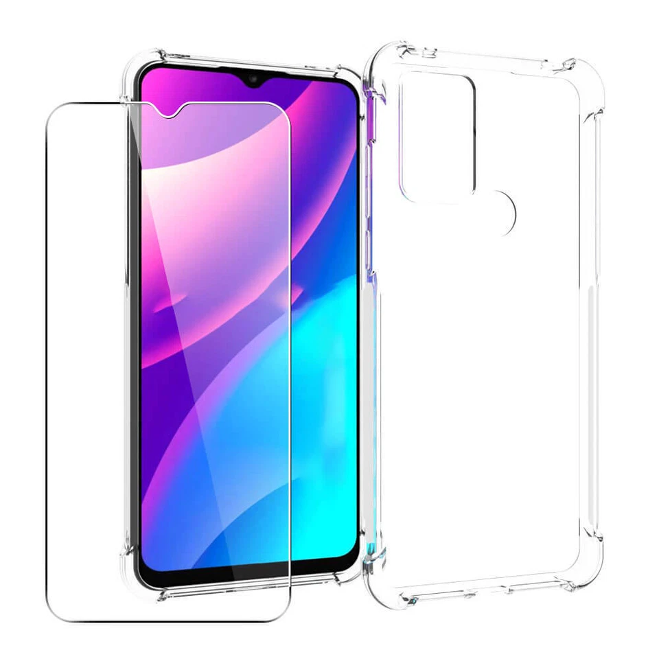 SDTEK Estuche para cubierta transparente de gel TCL + protector de pantalla de vidrio