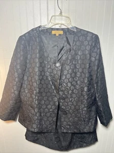 Kasper Black Jacket & Black Skirt Suit Set Sz 14P - Picture 1 of 24