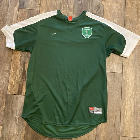 Nike Heineken Jersey Large Green Soccer Futbol UEFA Champions League Shirt Read Cover