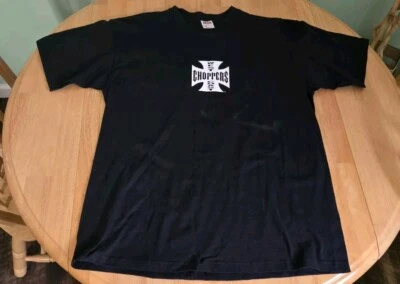 Черная футболка West Coast Choppers с подписью Джесси Джеймса 2002 мужская размер L - Изображение 1 из 4