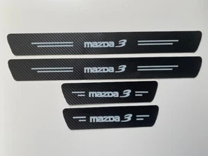 MAZDA 3 CARBON VINYL FILM DECALS - DOOR SILL PROTECTORS - Picture 1 of 3