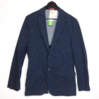 New Threads & Heirs Eric Daman Blazer Black White Pinstripe Cotton Sport Coat S