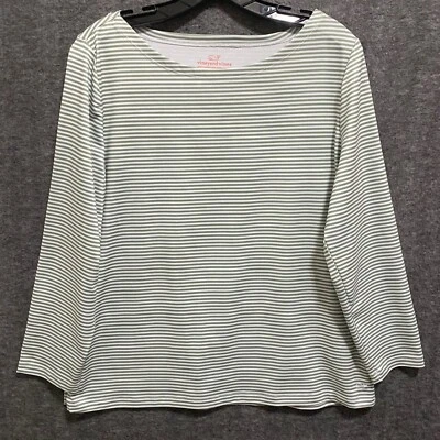 Camisa de natación Vineyard Vines protección contra erupciones para mujer L verde a rayas rendimiento Top playa Foto 1 de 4