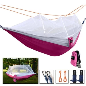 The Pink Cadet Outfitters Camping Hammock, Plum Purple & White, 100"x53.5" - NEW - Picture 1 of 8