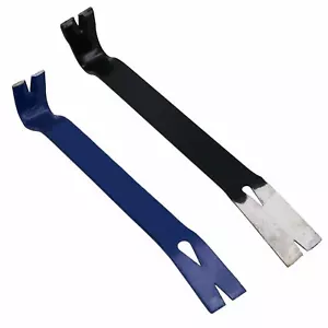 7” + 15” Flat Nail Pry Bar Utility Puller Crowbar Lever Nail Removal Slots 2pc - Picture 1 of 3