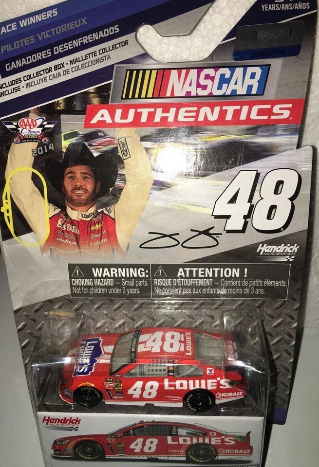  2015 Authentics Red Vest Texas Race Winners Jimmie Johnson #48 1/64th Diecast - Image 1 of 1
