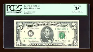 DBR 1969-C $5 FRN Philadelphia Fr. 1972-C PCGS 25 Serial C29696693B - Picture 1 of 2
