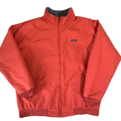 Lands' End Orange Full Zip Stand Collar Elastic Cuffs Jacket XL Preppy Gorpcore - Image 1 of 4