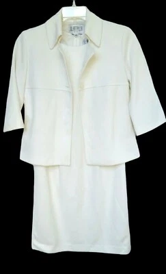 Julian Taylor New York Dress Suit Womens Size 6 Cream White 2 Pc - Image 1 of 4