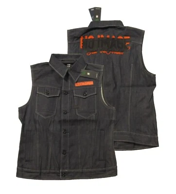 G-Star RAW Men's Blue Raw Denim Arc Artwork Button Front Vest $190 - Image 1 of 4