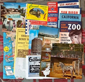 25 Piece Southern California Ephemera Lot 1950s Zoo Maps Restaurant Postcard LA - Picture 1 of 24