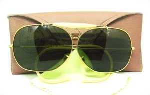 Ray-Ban USA 60s NOS Vintage B&L Wide Aviator "Decot" RB-3 Shooter Sunglasses - Picture 1 of 12