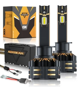AUXBEAM Canbus H1 LED Headlights Bulbs High/Low Beam Super Bright F22 GX Series - Picture 1 of 17