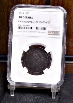 1812  Large Cent - NGC AU Detail  Environmental Damage (#58378-L) - Image 1 of 4