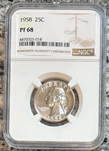 1958 Washington Quarter NGC PF 68 - Picture 1 of 2