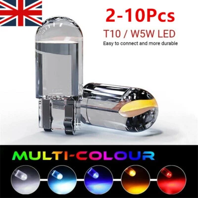 10x T10 501 LED Car Side Light White Bulbs Xenon Super Bright W5W Sidelight, - Image 1 of 4