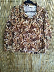 Tantrums Women XL Fall Colors Leaves Long Sleeve Button Down Shirt - Picture 1 of 6