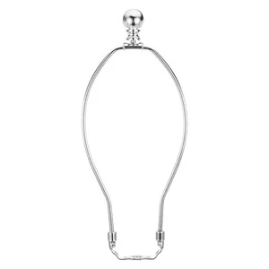 10 Inch Chrome Lamp Harp Kit with Finial Detachable Shade Bracket Holder - Picture 1 of 6