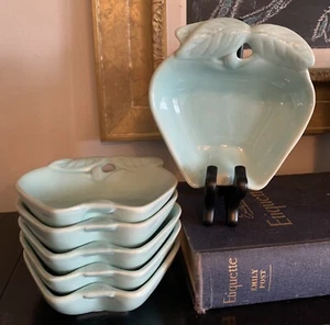 Vtg Belmar of California  (6)  Apple Bowls #734 US Turquoise Green - Picture 1 of 11