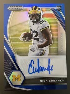 2021 Panini Prizm Draft Picks Nick Eubanks Blue Autograph Rookie Card 127/149