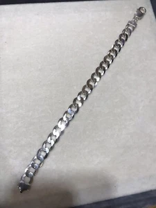 925 ECHT Sterlingsilber Herren 8 mm offen flach Panzer Armband 8,5" - Bild 1 von 10