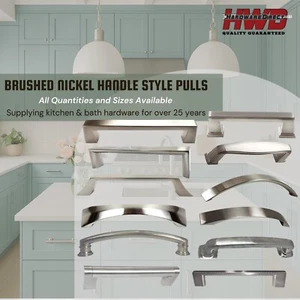 Modern *Brushed Nickel* Handles Collection Kitchen Bath Cabinet Bar Pull Knob - Picture 1 of 55