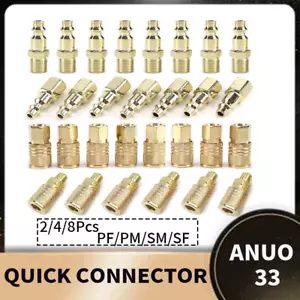 Raccordi riparazione tubi aria 1/4" NPT compressore strumento aria ottone accoppiatore rapido 2/4/8 pz - Foto 1 di 13