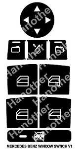 MERCEDES-BENZ WINDOW BUTTON DECALS STICKERS W204 C250 C300 C350 - Picture 1 of 2