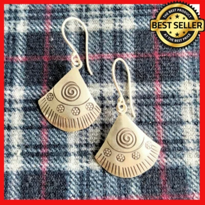 Fine Silver Earrings Sterling 925 Party Wear Strike Noted Precious Dangle - Image 1 of 4