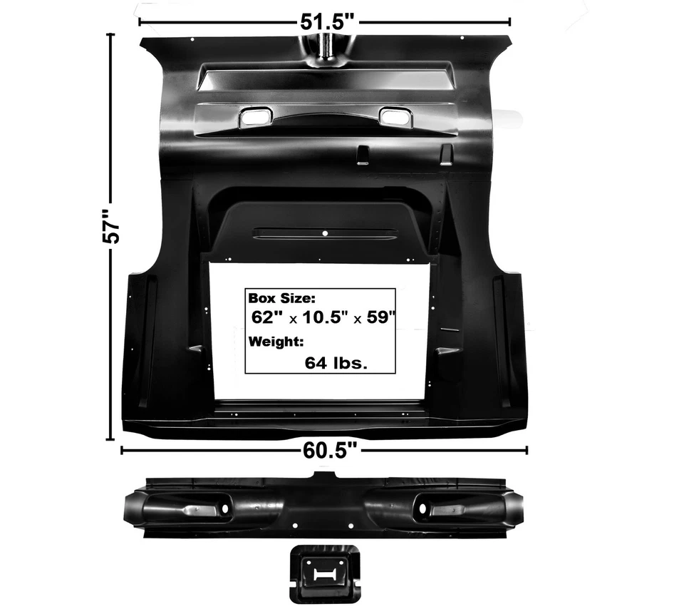 1964~1965 Falcon Trunk Floor Pan Complete Thicker Steel Thank OE Dynacorn 3450 - Image 1 of 1