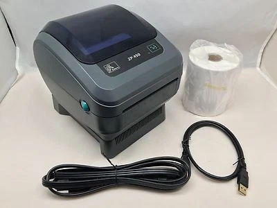 Zebra ZP 450 Label Thermal Bar Code Printer ZP450-0501-0006A Adjustable Arms - Image 1 of 3