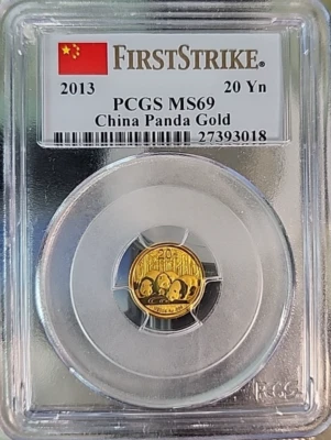 2013 20 Yuam Gold Chinese Panda, China 20Y, PCGS MS-69 FirstStrike - Image 1 of 4