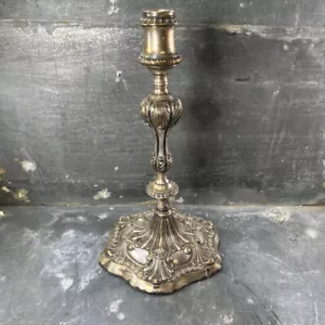 Candélabre, chandelier, bougeoir en métal argenté, Époque Louis XVI-XVIIIe - Foto 1 di 10