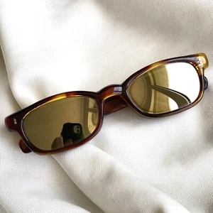 MCM Vintage 50s 60s Mod Brown Beatnik Slim Sunglasses - Mirror - JAPAN - UNISEX - Picture 1 of 11