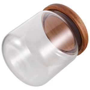 Kitchen Tea Storage Jar Glass Tea Container Airtight Clear Glass Holder with - Picture 1 of 12