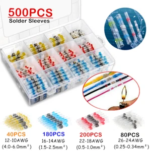 500/50x Solder Seal Sleeve Heat Shrink Butt Wire Connectors Waterproof Terminals - Picture 1 of 18