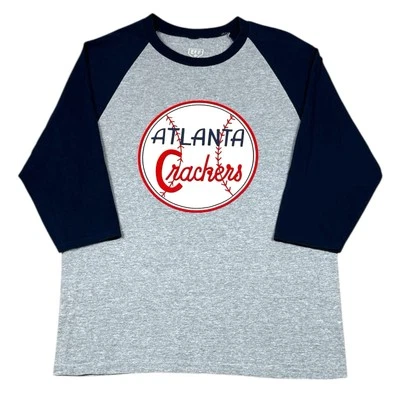 Camiseta de béisbol Ebbets Field Flannels Atlanta Crackers raglán mediana manga 3/4 Foto 1 de 4