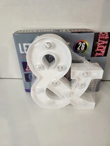 Ampersand 9" x 7" weiß beleuchtet Tischplatte Dekor - Bild 1 von 4