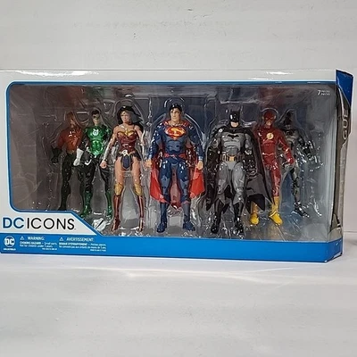 2017 DC Icons MISB Justice League Rebirth 7 6" Figure Set DC Collectibles - Image 1 of 4