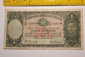 Billete de 1 libra de Australia 1942; Pick 26 Armitage y McFarlane - Imagen 1 de 2