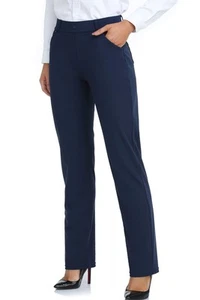 Women's Dress Pants Straight Leg Yoga Work Stretchy Pant for Office Business ... - Picture 1 of 5