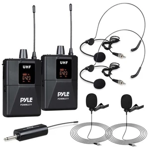 Pyle Dual Wireless Headset Mic Kit, Lavalier PDWMU211 - Picture 1 of 7