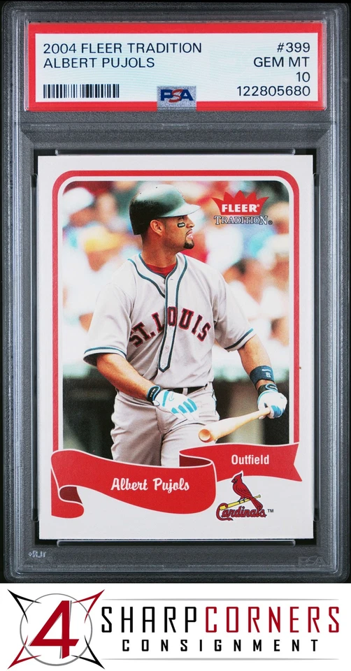 2004 FLEER TRADITION #399 ALBERT PUJOLS CARDINALS PSA 10 - Image 1 of 3