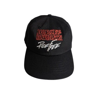 Harley Davidson Men's Black Twill Hat Backstrap Cap Ride Free New - Picture 1 of 10
