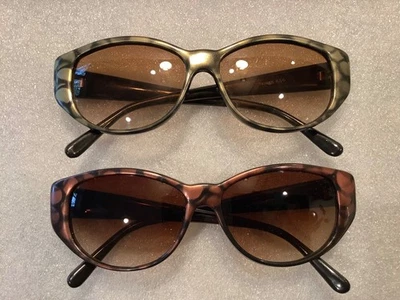 2 Vintage Taiwan ROC 1970s Womens Sunglasses Tortoise Design Copper & Olive - Image 1 of 4