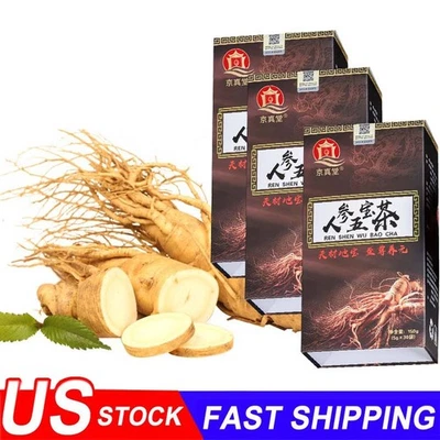 Fórmula de té de riñón de 3 cajas de ginseng té de cinco tesoros, té de riñón té de hierbas chino Foto 1 de 4