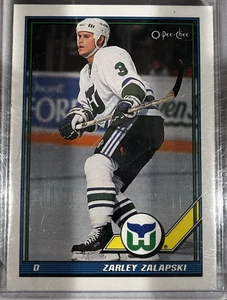 1991 O-Pee-Chee Zarley Zalapski #344 Hartford Whalers Hockey NM - Bild 1 von 1