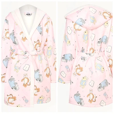 Disney Winnie The Pooh & Friends Womens Hooded Dressing Gown Bath Robe XS-XL - image 1 of 4