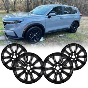 18 Inch Glossy Black Wheel Skins Set for Honda CR-V 2023-2025 EX EX-L ABS Covers - Picture 1 of 1